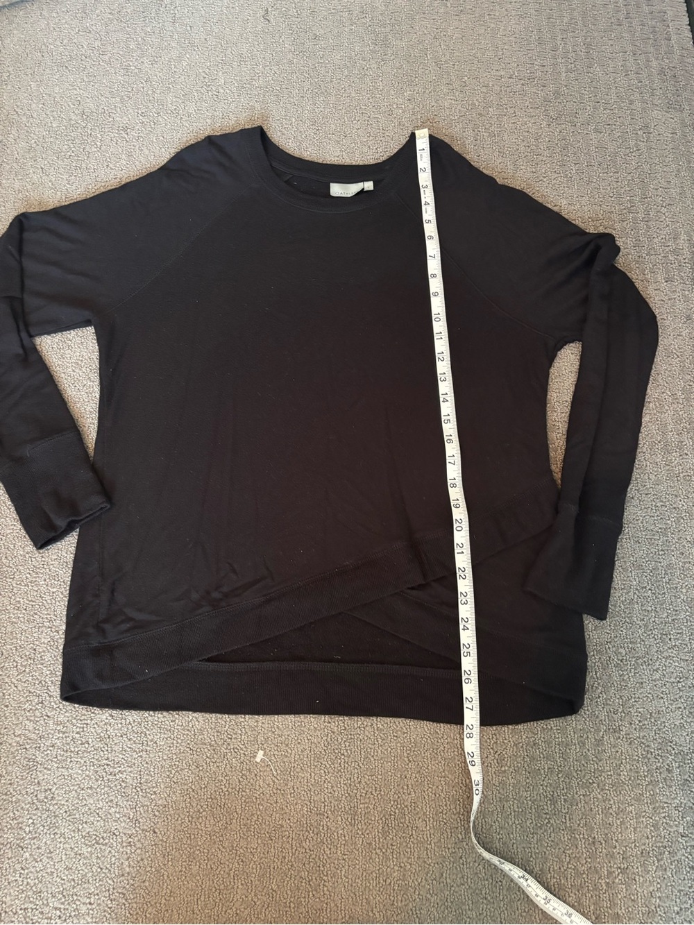 Athleta Black Women's Cross-Hem Long Sleeve Sweatshirt